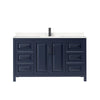 Custom image for Dark Blue with Matte Black Trim / Carrara Cultured Marble / No Mirror