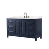 Custom image for Dark Blue with Matte Black Trim / Carrara Cultured Marble / No Mirror