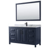 Custom image for Dark Blue with Matte Black Trim / White Carrara Marble / 58