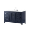 Custom image for Dark Blue with Matte Black Trim / White Cultured Marble / No Mirror