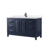 Custom image for Dark Blue with Matte Black Trim / White Quartz / No Mirror