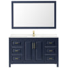 Custom image for Dark Blue with Brushed Gold Trim / Carrara Cultured Marble / 58
