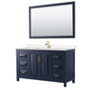 Custom image for Dark Blue with Brushed Gold Trim / Carrara Cultured Marble / 58