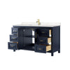 Custom image for Dark Blue with Brushed Gold Trim / Carrara Cultured Marble / No Mirror
