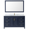Custom image for Dark Blue with Brushed Gold Trim / White Carrara Marble / 58
