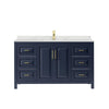 Custom image for Dark Blue with Brushed Gold Trim / Giotto Quartz / No Mirror