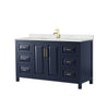 Custom image for Dark Blue with Brushed Gold Trim / Giotto Quartz / No Mirror
