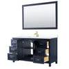 Custom image for Dark Blue with Brushed Gold Trim / White Cultured Marble / 58