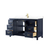 Custom image for Dark Blue with Brushed Gold Trim / White Cultured Marble / No Mirror