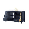 Custom image for Dark Blue with Brushed Gold Trim / White Cultured Marble / No Mirror