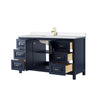 Custom image for Dark Blue with Brushed Gold Trim / White Quartz / No Mirror