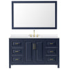 Custom image for Dark Blue with Brushed Gold Trim / White Quartz / 58