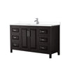 Custom image for Dark Espresso with Polished Chrome Trim / White Cultured Marble / No Mirror
