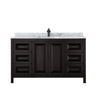 Custom image for Dark Espresso with Matte Black Trim / White Carrara Marble / No Mirror