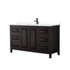 Custom image for Dark Espresso with Matte Black Trim / White Cultured Marble / No Mirror