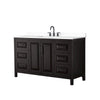 Custom image for Dark Espresso with Matte Black Trim / White Cultured Marble / No Mirror