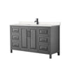 Custom image for Dark Gray with Matte Black Trim / Carrara Cultured Marble / No Mirror
