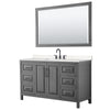 Custom image for Dark Gray with Matte Black Trim / Carrara Cultured Marble / 58