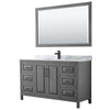 Custom image for Dark Gray with Matte Black Trim / White Carrara Marble / 58
