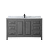 Custom image for Dark Gray with Matte Black Trim / White Carrara Marble / No Mirror