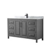 Custom image for Dark Gray with Matte Black Trim / White Carrara Marble / No Mirror