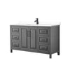 Custom image for Dark Gray with Matte Black Trim / White Cultured Marble / No Mirror