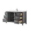 Custom image for Dark Gray with Polished Chrome Trim / Carrara Cultured Marble / No Mirror