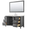 Custom image for Dark Gray with Polished Chrome Trim / Carrara Cultured Marble / 58