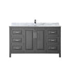Custom image for Dark Gray with Polished Chrome Trim / White Carrara Marble / No Mirror