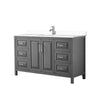 Custom image for Dark Gray with Polished Chrome Trim / White Cultured Marble / No Mirror