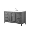 Custom image for Dark Gray with Polished Chrome Trim / White Cultured Marble / No Mirror