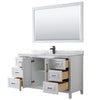 Custom image for White with Matte Black Trim / White Carrara Marble / 58