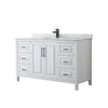 Custom image for White with Matte Black Trim / White Carrara Marble / No Mirror