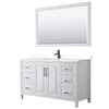 Custom image for White with Matte Black Trim / White Cultured Marble / 58