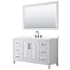 Custom image for White with Matte Black Trim / White Cultured Marble / 58