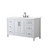 Custom image for White with Matte Black Trim / White Cultured Marble / No Mirror