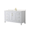Custom image for White with Brushed Gold Trim / Carrara Cultured Marble / No Mirror