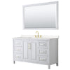 Custom image for White with Brushed Gold Trim / Carrara Cultured Marble / 58