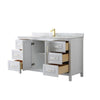Custom image for White with Brushed Gold Trim / White Carrara Marble / No Mirror