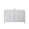 Custom image for White with Brushed Gold Trim / Giotto Quartz / No Mirror