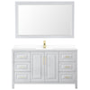 Custom image for White with Brushed Gold Trim / White Cultured Marble / 58