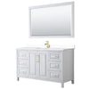 Custom image for White with Brushed Gold Trim / White Cultured Marble / 58