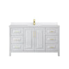 Custom image for White with Brushed Gold Trim / White Quartz / No Mirror