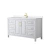 Custom image for White with Brushed Gold Trim / White Quartz / No Mirror
