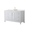 Custom image for White with Brushed Gold Trim / White Quartz / No Mirror