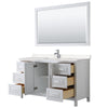 Custom image for White with Polished Chrome Trim / Carrara Cultured Marble / 58