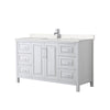 Custom image for White with Polished Chrome Trim / Carrara Cultured Marble / No Mirror