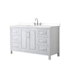 Custom image for White with Polished Chrome Trim / White Cultured Marble / No Mirror