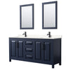 Custom image for Dark Blue with Matte Black Trim / Carrara Cultured Marble / 24