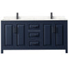 Custom image for Dark Blue with Matte Black Trim / Carrara Cultured Marble / No Mirror